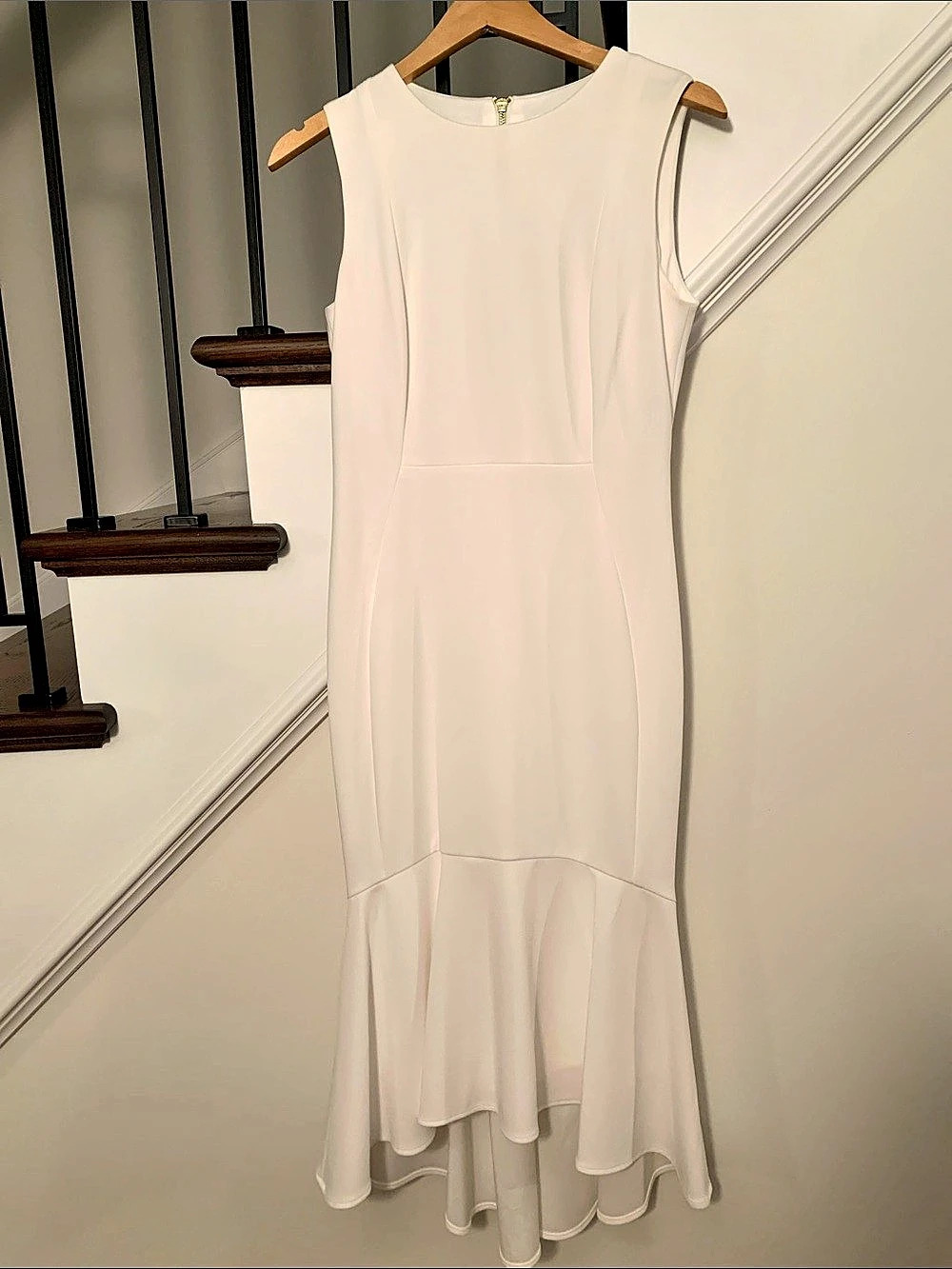 Calvin Klein Sleeveless Ruffle Hem Dress White Size 4